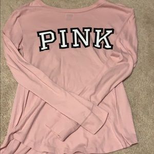 light pink long sleeved shirt